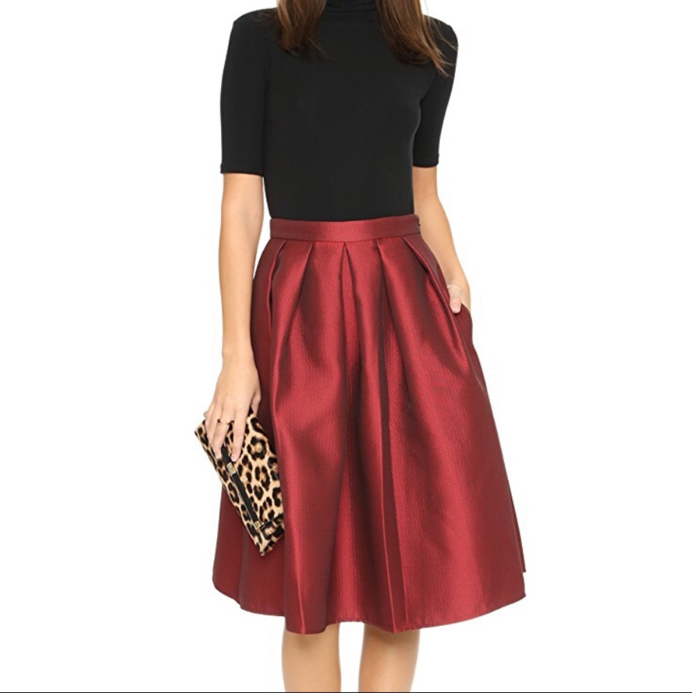NWOT 4.Collective Lulu Jacquard Skirt in red